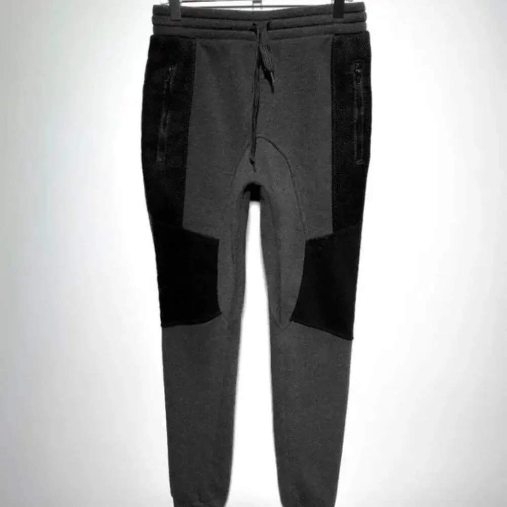 True Rock Mens Black‎ and Grey Netting Joggers Size S